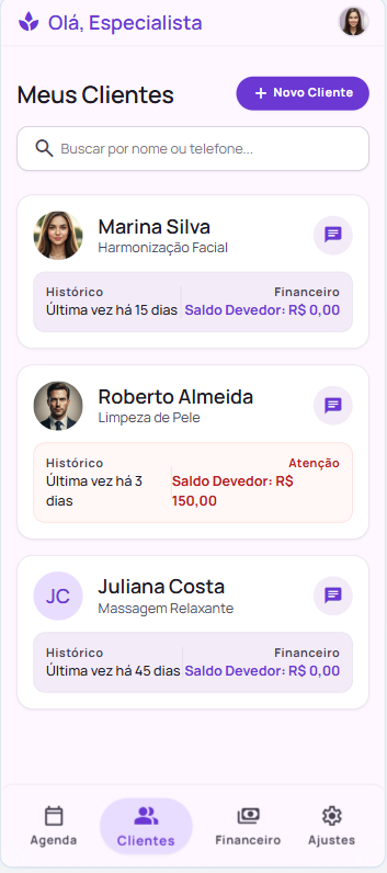 Tela Clientes